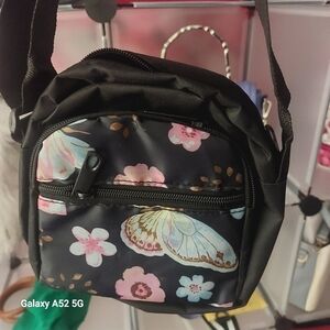 Crossbody Is In! Floral Black Crossbody Bag